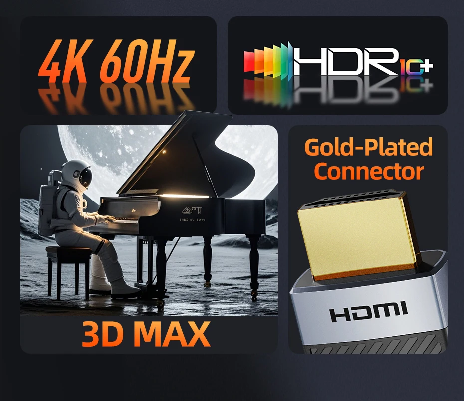 CABLETIME HDMI-Verlängerungskabel 4K 60Hz HDMI 2.0 Adapter Stecker auf Buchse HDMI-Kabel für Switch PS4/3 TV-Box Laptop Projektor HDMI – Detail 2