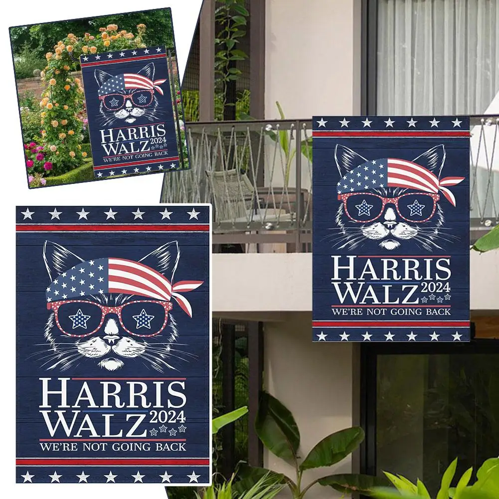 Unique Small Garden Flag Outdoor Garden Retro Decoration Flag Logo Harris Waltz Women's Kamala Flag Yard F9w0