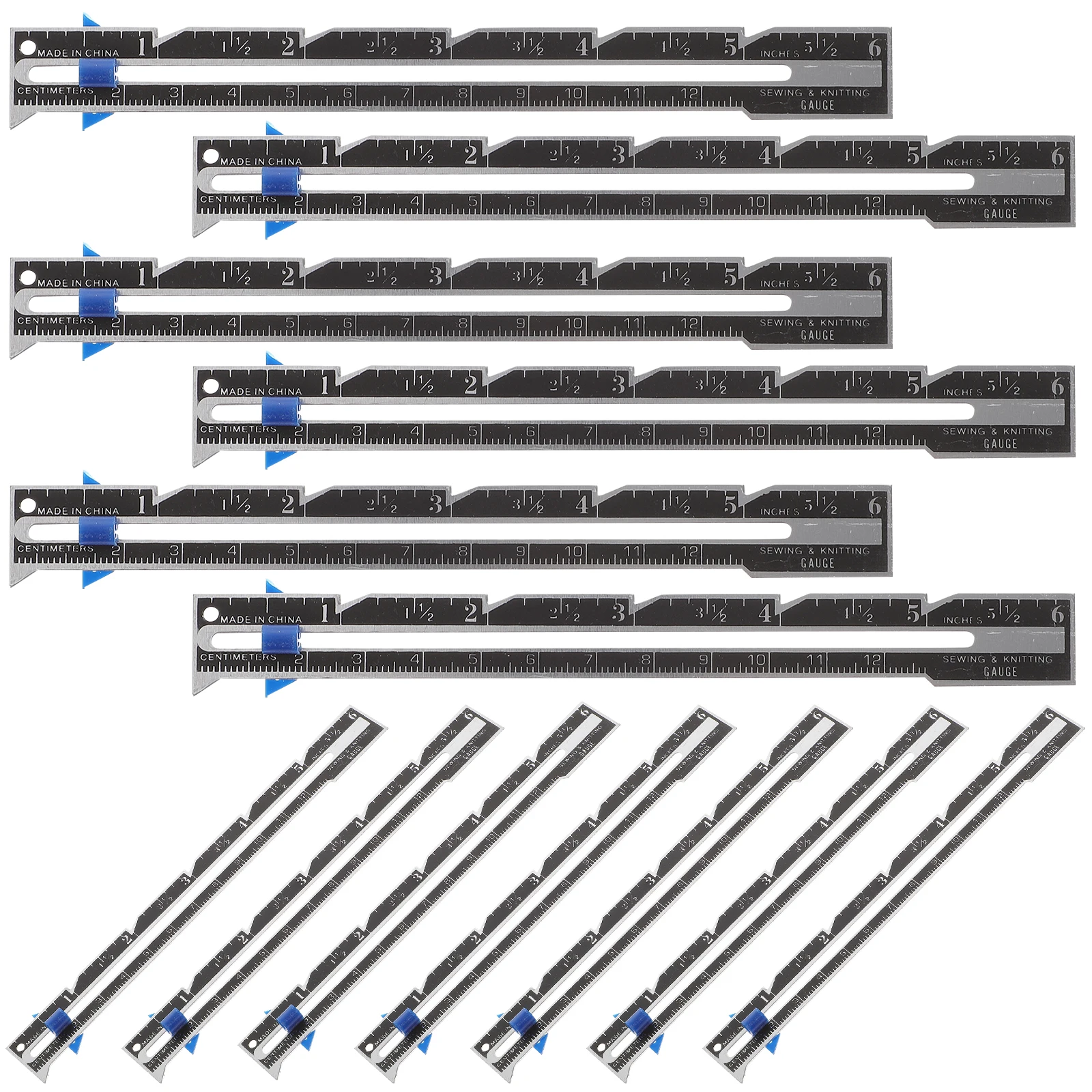 

12 Pcs Fabric Sliding Gauge Handmade DIY Ruler Sewing Measuring Guide Rulers Guides for