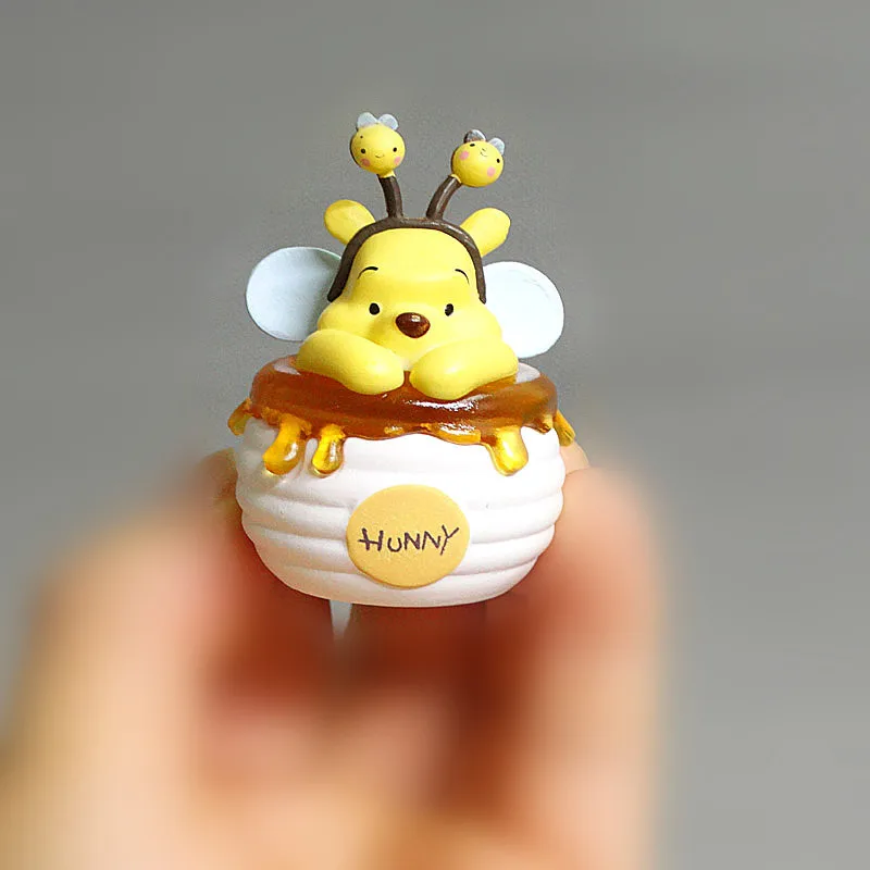 Anime Kawaii Winnie the Pooh figura de acción modelo coleccionable muñeca de dibujos animados pastel escritorio fiesta en casa decoraciones DIY