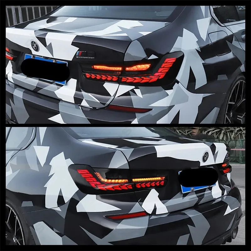 Pair GTS LED Tail Lights For BMW 3 Series G20 G80 M3 330 340i 320i 325i 2019-2024 Taillamp Taillight Rear Brake Lamps Dynamic