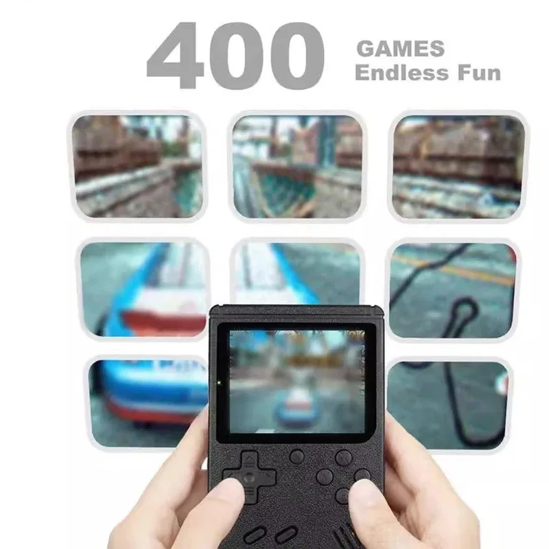 400 IN 1 Portable Retro Game Console Handheld Game Console Players 3.0 Inch LCD Sreen Two Player Remoter Controller Support TV