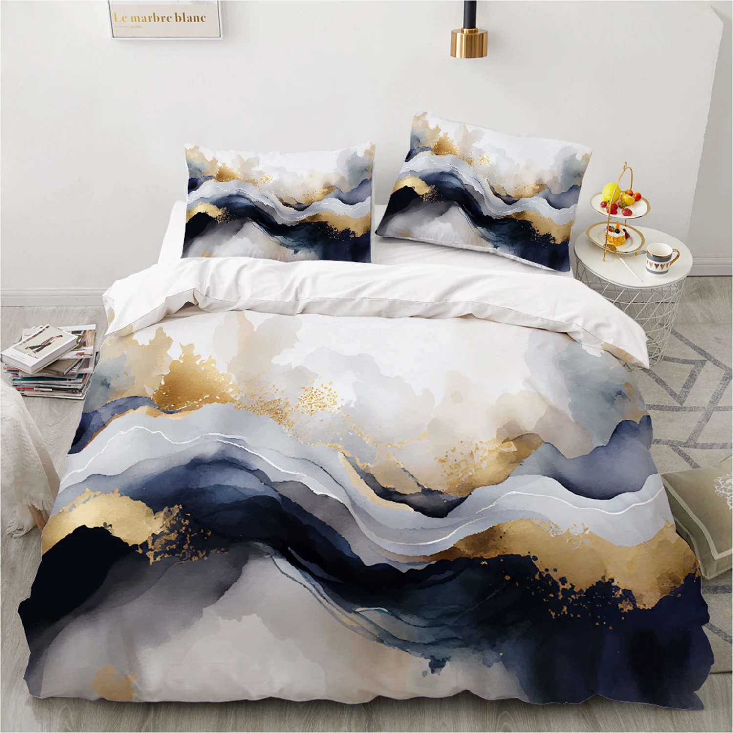 

Marble Gold Duvet Cover Set Bedding Set Bed Set Twin/Queen/King 140x200/240x220cm Nordic Style Luxury Bed Linen For Hotel