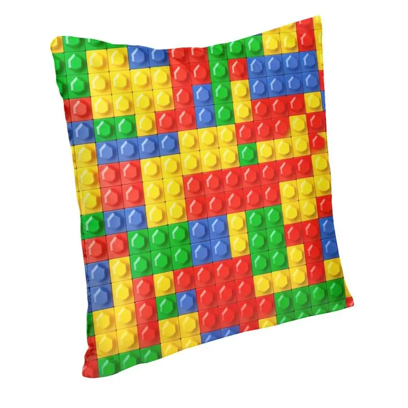 Brick Builder Blocks Master Builder Cushion Cover Double Side 3D Printing Floor Pillow Case for Sofa Cool Pillowcase Decoration