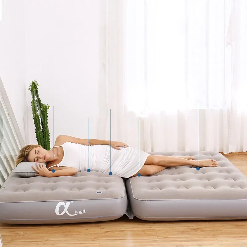 Inflatable Sofa Bed Double Foldable Air Mattress for Home Camping Tent Portable Guest Bed Waterproof Comfortable Indoor Outdoor