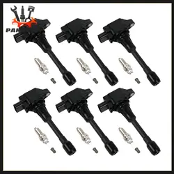 6pcs Ignition Coils + 6pcs Iridium Spark Plugs For INFINITI EX37 G37 Q50 Nissan 370Z UF617 Ignition System Coil Wear Part