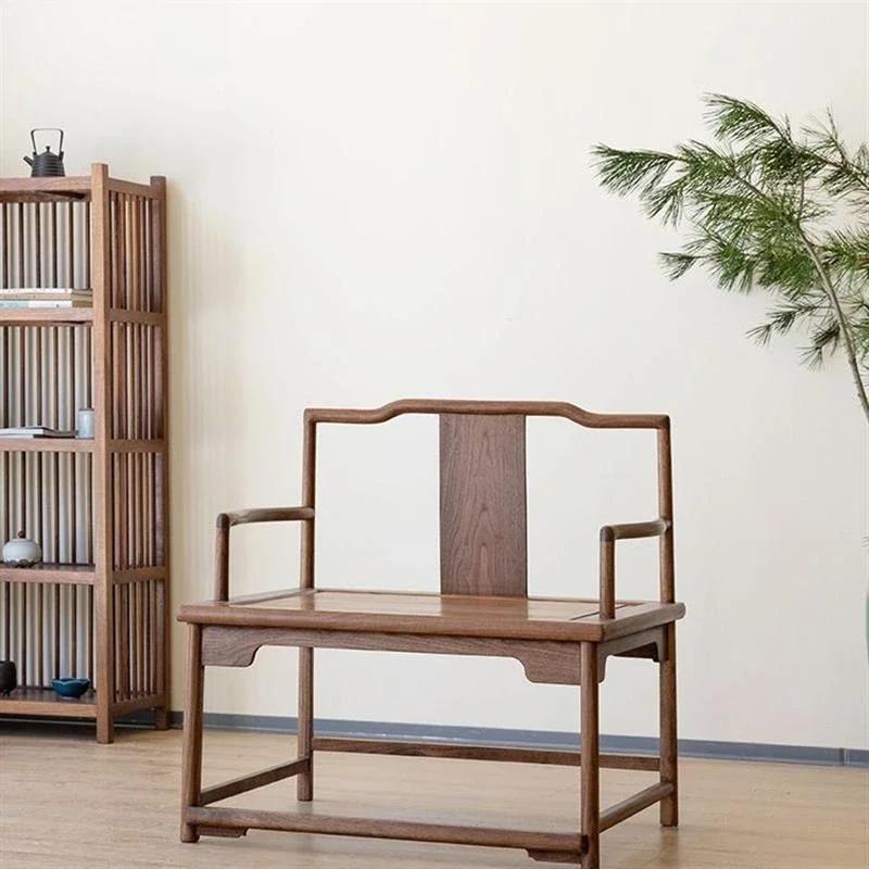 New Chinese black walnut zen chair cross-legged meditation chair, solid wood,  simple light luxury leisure chair