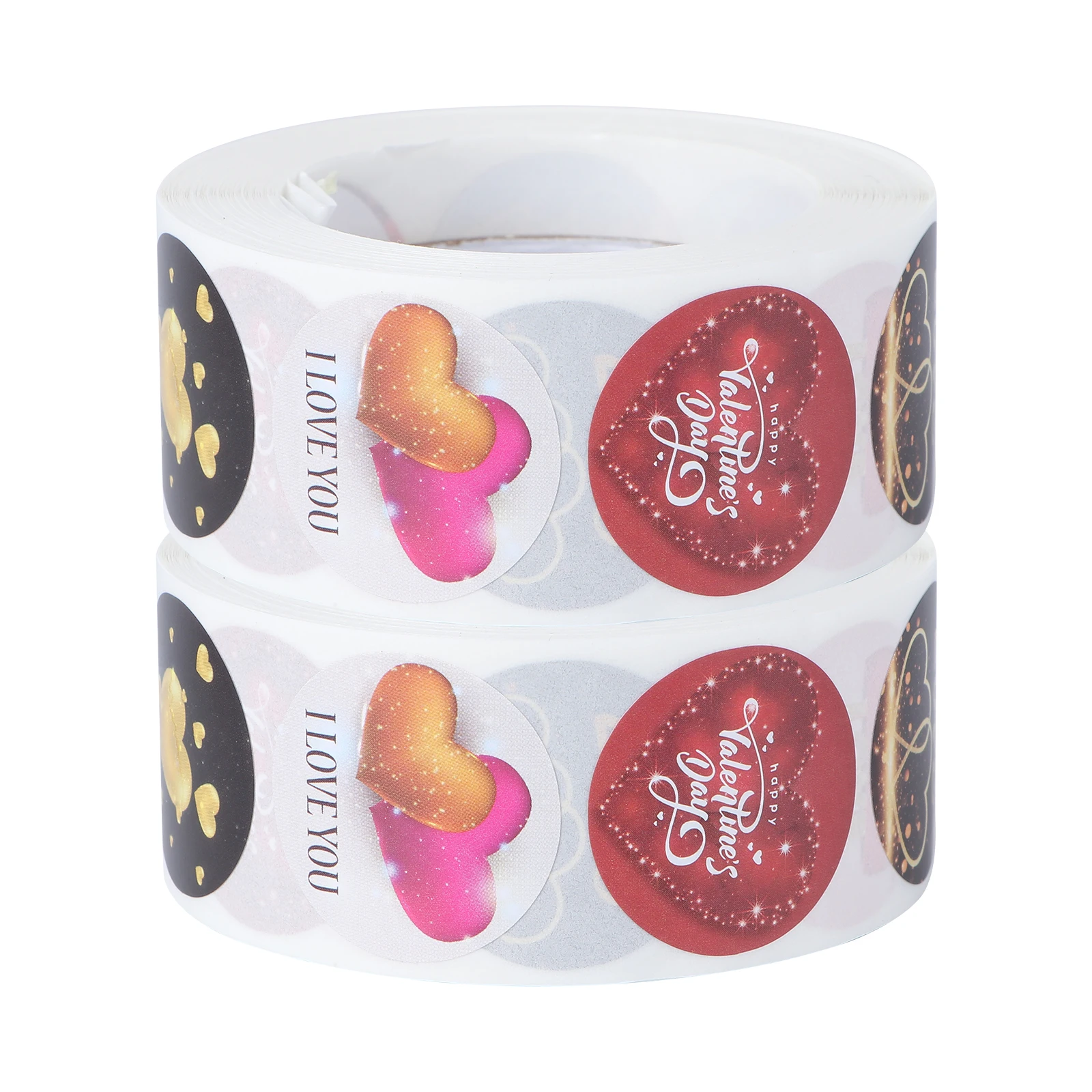 

Valentines Day Stickers 2 Rolls Gift Labels Greeting Card Crafts Love Themed Decorative Romantic Design Easy Stick Remove Wide