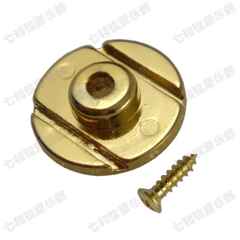 10 Stück Goldene Bassgitarren-Saitenhalter Gitarrenzubehör Teile Musikinstrument – Detail 1