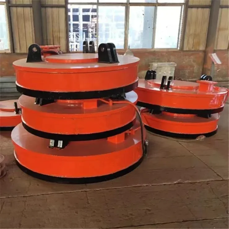 80 type electric high frequency strong magnetic chuck gantry lifting round electromagnetic chuck scrap iron plant lifting