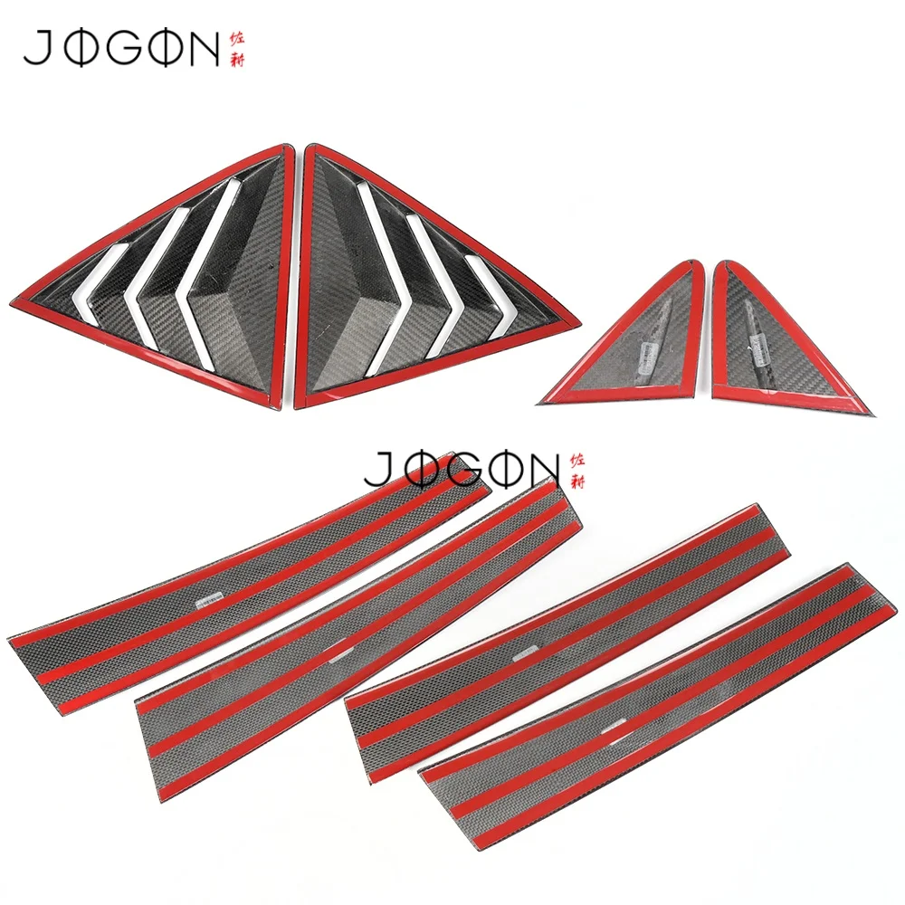 Car Front Window Triangle Rear Window Shutters Center Post B-Pillars Cover Trim 8pcs Carbon For Toyota GR Corolla 2023 2024 2025