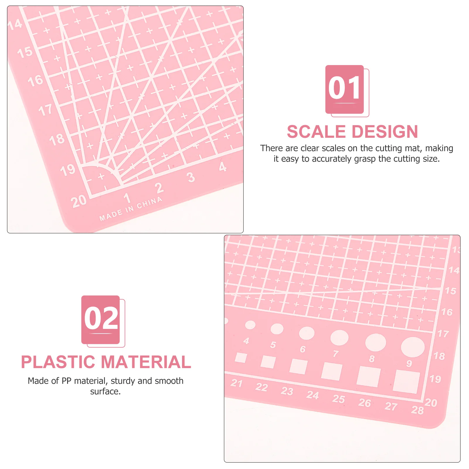 Cutting Mat A4 Size Plastic Craft Cutting Pad Reusable Non-Slip Surface For Diy Paper Scrapbooking Sewing Projects Handcrafts