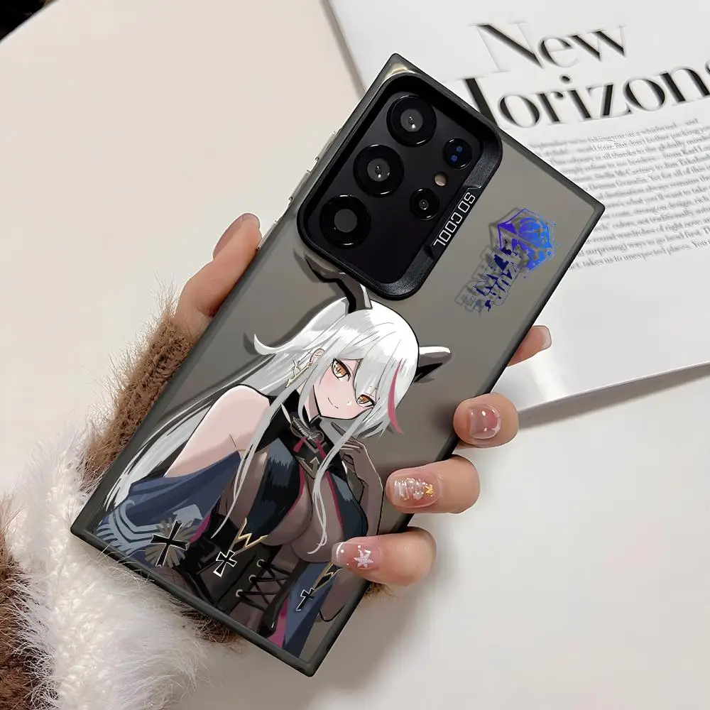 アズールレーン エギル エギルフォンケース サムスン ギャラクシー S25 エッジ S24 S23 S22 S21 S20 ウルトラ用 シリコン製 シルバーカバー