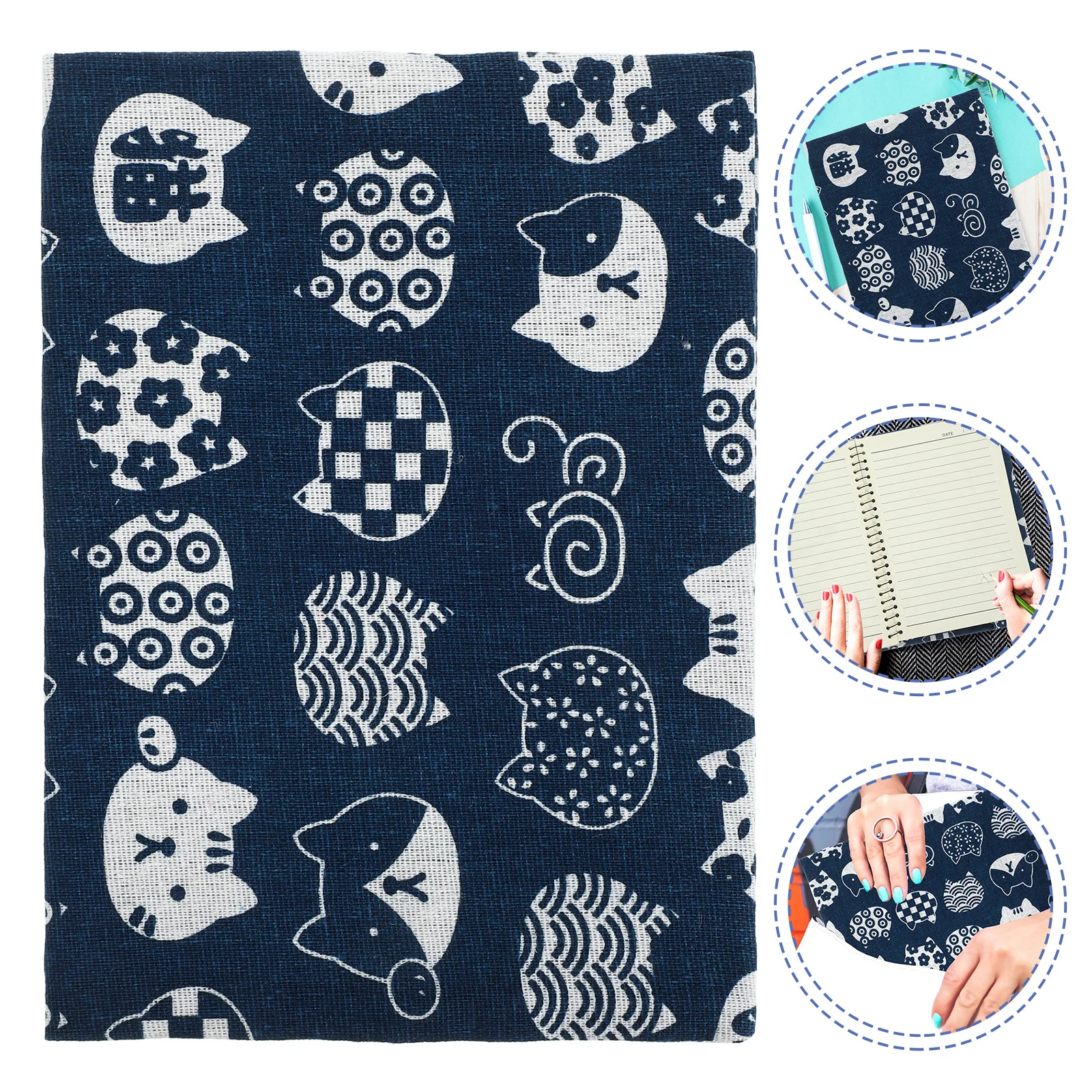 Cover Protective Sleeve Wear-Resistant Cloth Decorative Pattern Reusable For Textbooks Notebooks Diaries Students Book