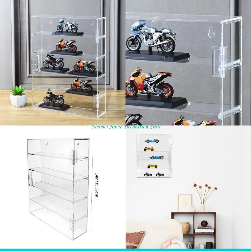 

H7BF Large Clear Storage Box For Collectible Models and Toy Dustproof Clear Organizers Shelf Durability Simple Installation