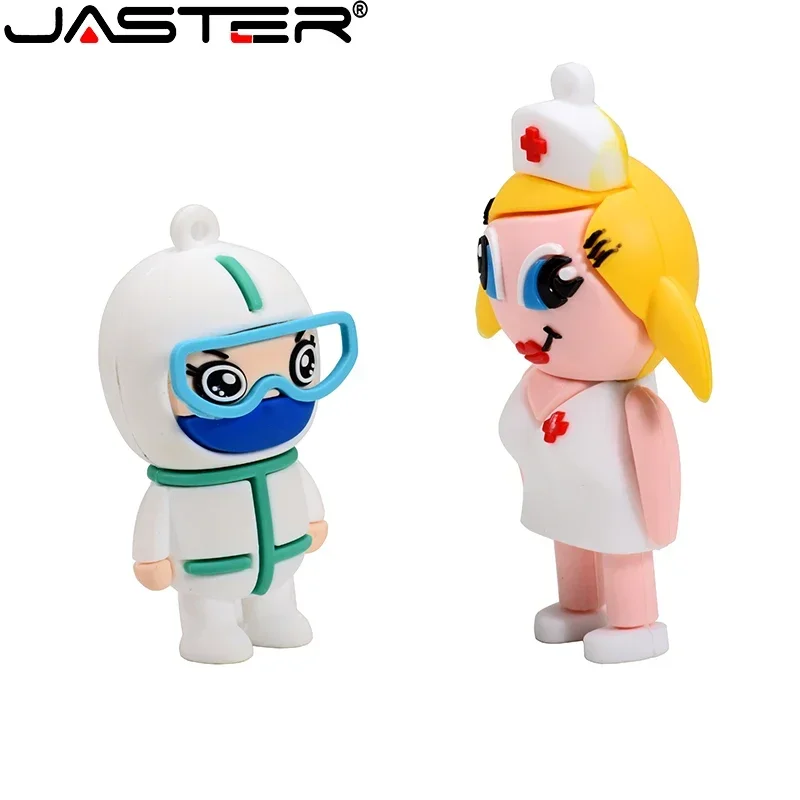 JASTER Cute Girl USB Flash Drives 64GB Cartoon Boy Pen Drive 32GB Creative Gifts for Kids Memory Stick 16GB Free Key Chain 8GB