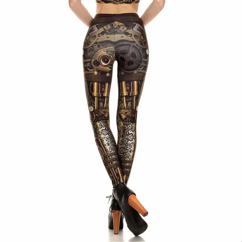 Digital Print Elastic Tight Pants Halloween Themed Base Layer Pants for Women's Outerwear Comfortable Fit Leggings