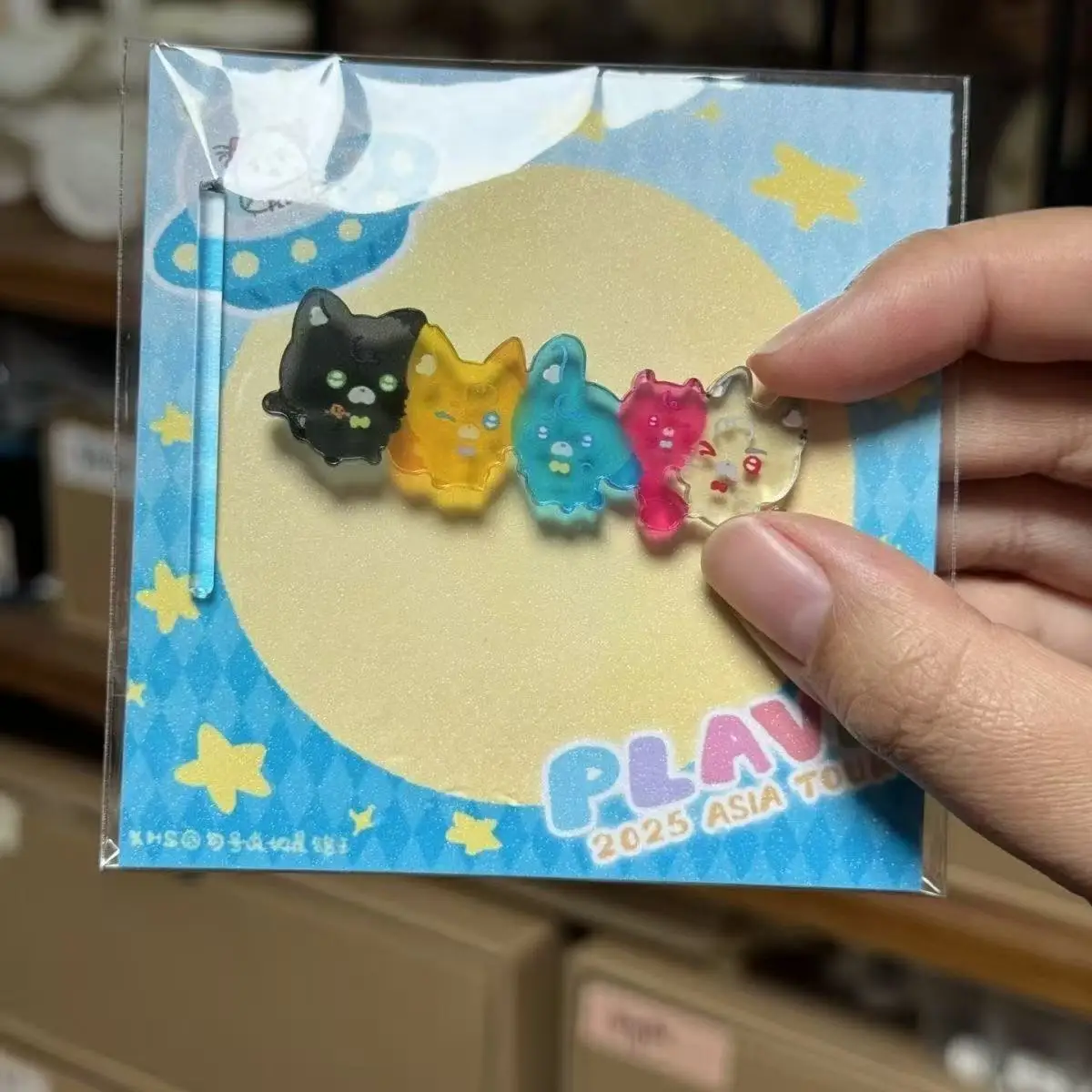 

Милая акриловая заколка для волос в виде кошки Kawaii 2025 ASIA TOUR, мультяшные заколки-зажимы для девочек, аксессуары для волос в стиле Y2K