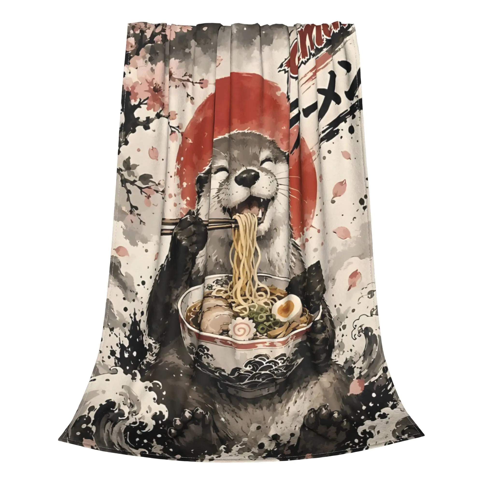 1PC Home Cutecore Otter Ramen Sumie Kaiju Monster Blanket Super Cosy Plush Home Living Room Sofa Halloween