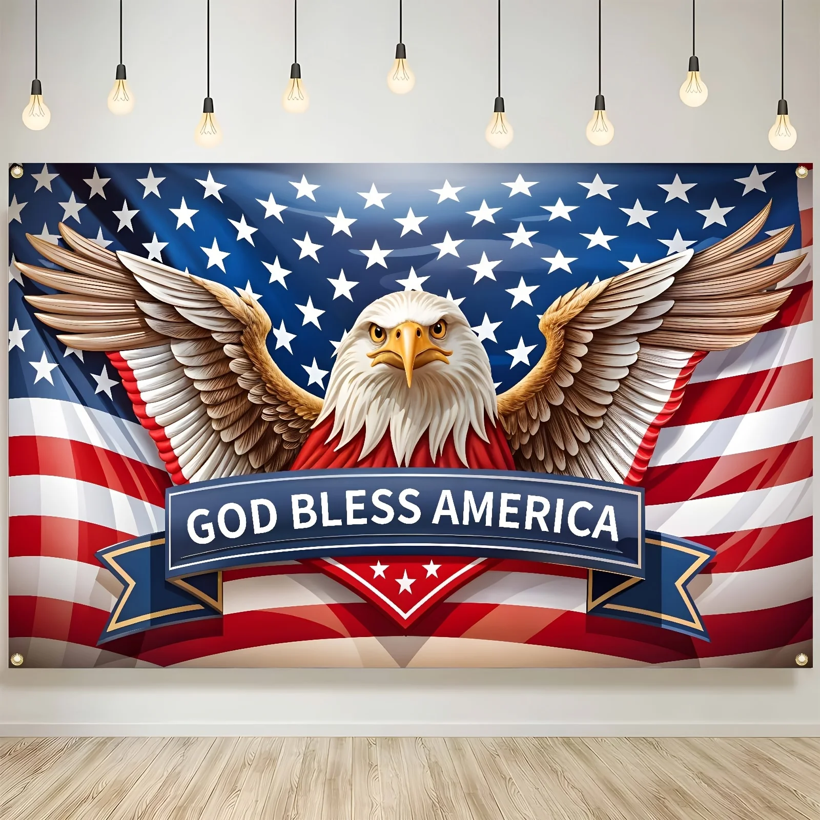 VIKAMA God Bless America Eagle Tapestry Living Room Decoration Independence Day Party/Patriotic Main Room Decoration
