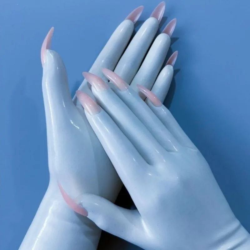 Sexy Molding High Elasticity Medium Long Gloves With Nail Couple Cosplay Kigurumi Party Accessories One-Piece Latex Gloves Nail - view 5