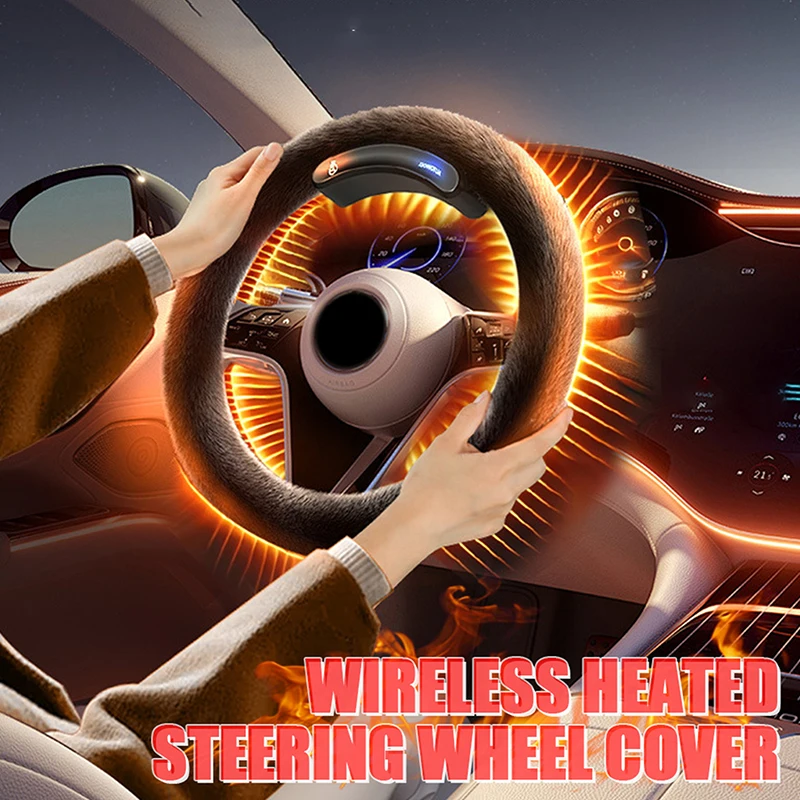 

True Wireless Heating Steering Wheel Cover Full Car Model Adaptation 10 Seconds To Install No Need To Change And Connect Wires