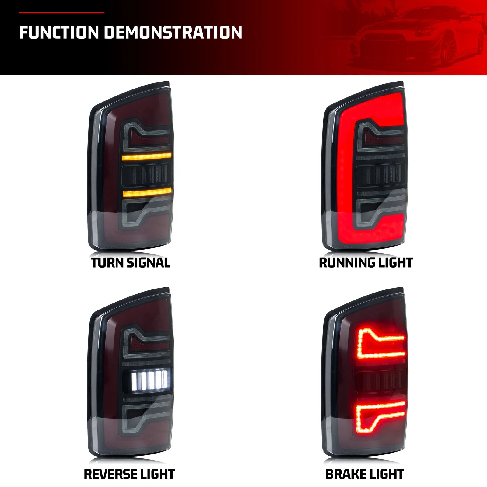 Auto Part LED Lamp Tail Light for Dodge Ram 2002 2008 3rd Gen Ram 1500 2500 3500 Dynamic Turn Signal Brake Reverse DRL