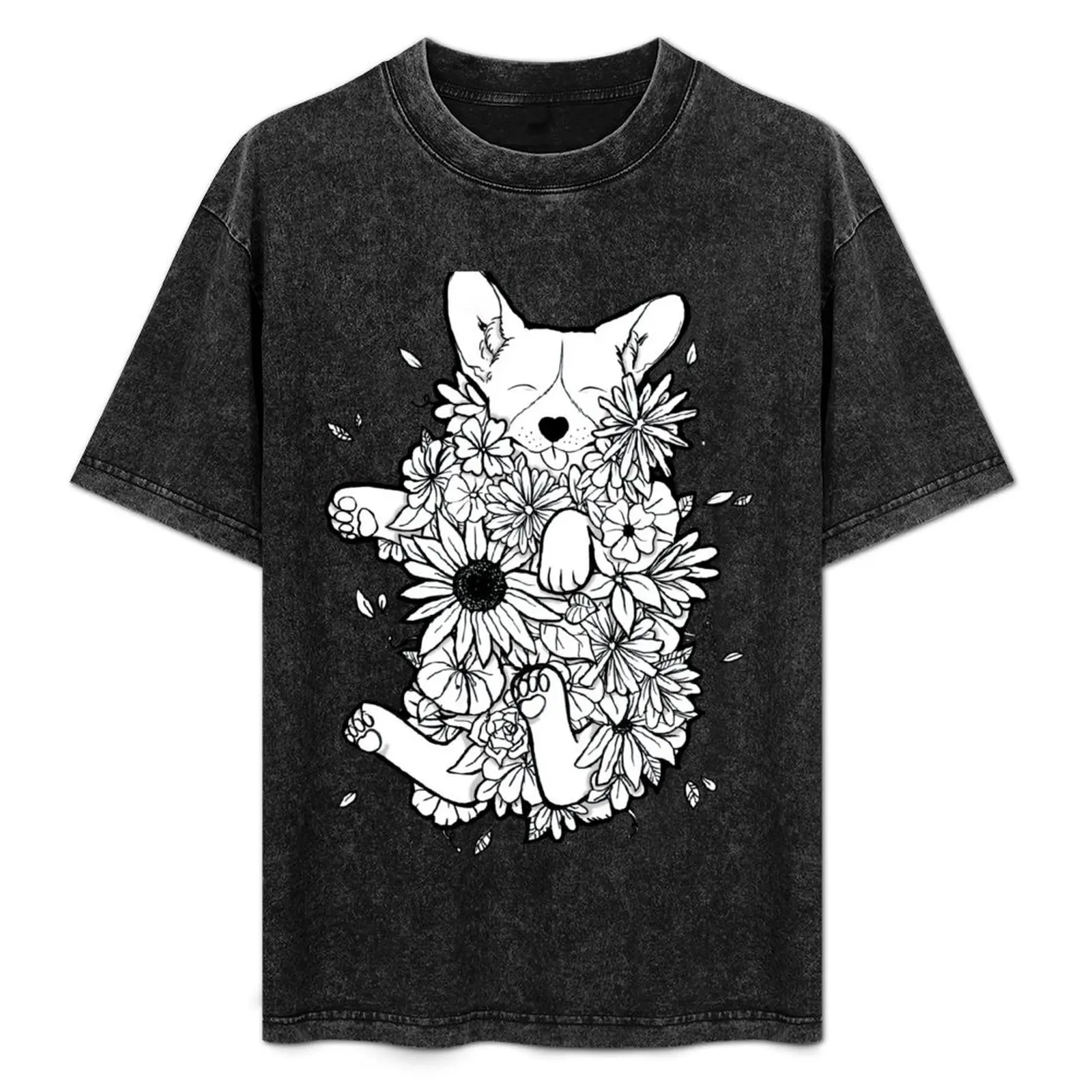 

Floral Corgi T-Shirt Christmas Theme Tee Top