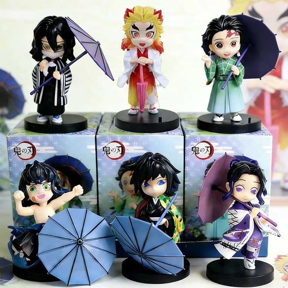 

Hot Sale Demon Slayer Tanjiro Kamado Nezuko anime cartoon figure blind box creative personalized statue model ornament gift box