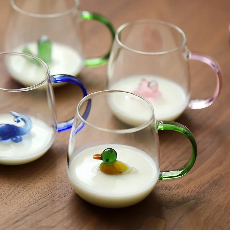 

3D Cartoon Animal and Plant Glass Cup, Creative Home, Cute, Heatproof, Water Cup, Cute, Fashion, Water Cup