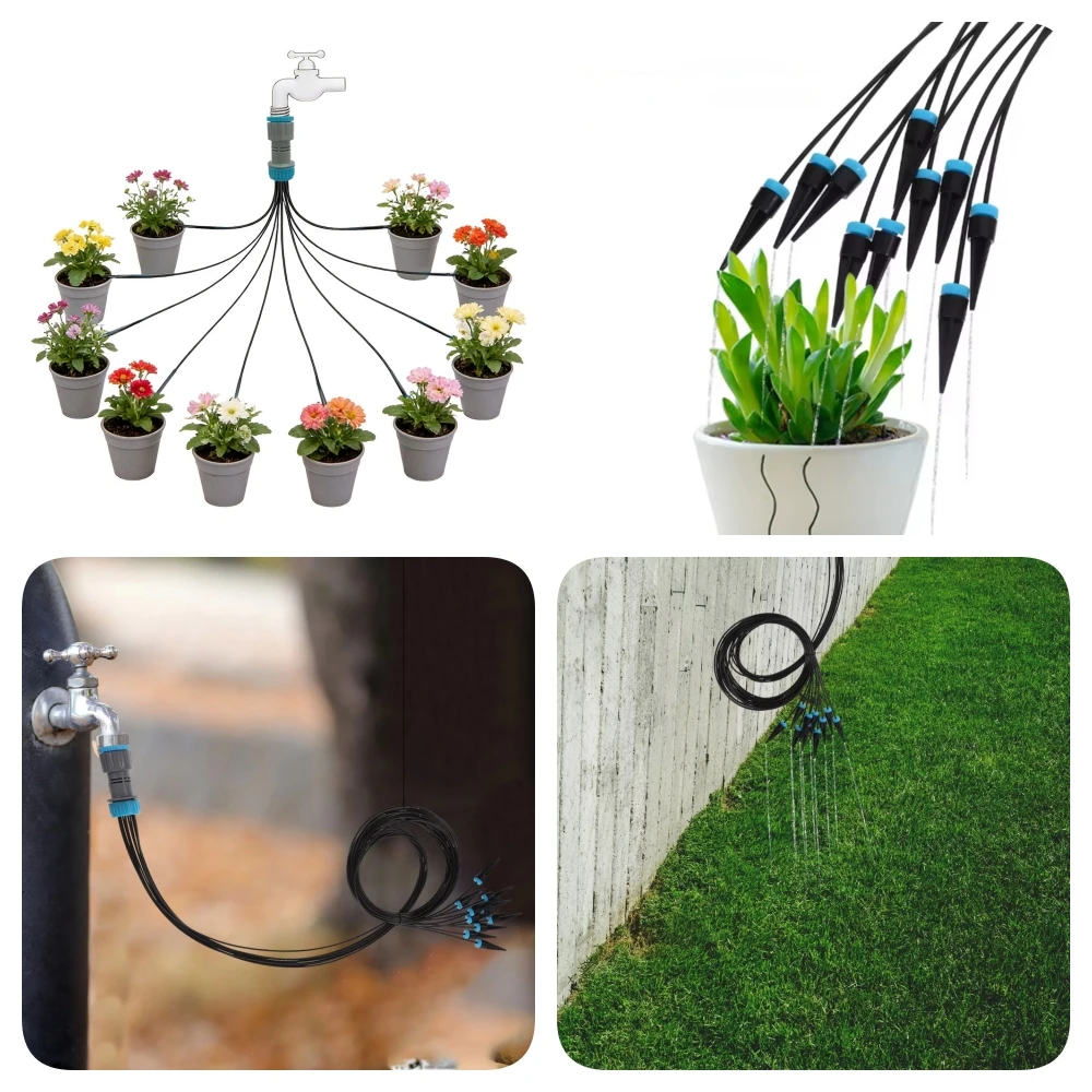 10 Nozzles Drip Irrigation Sprinkler Water-Saving Auto Drip Arrow Garden Pot Plant Flower Vegetable Lazy Watering Device 10Pcs