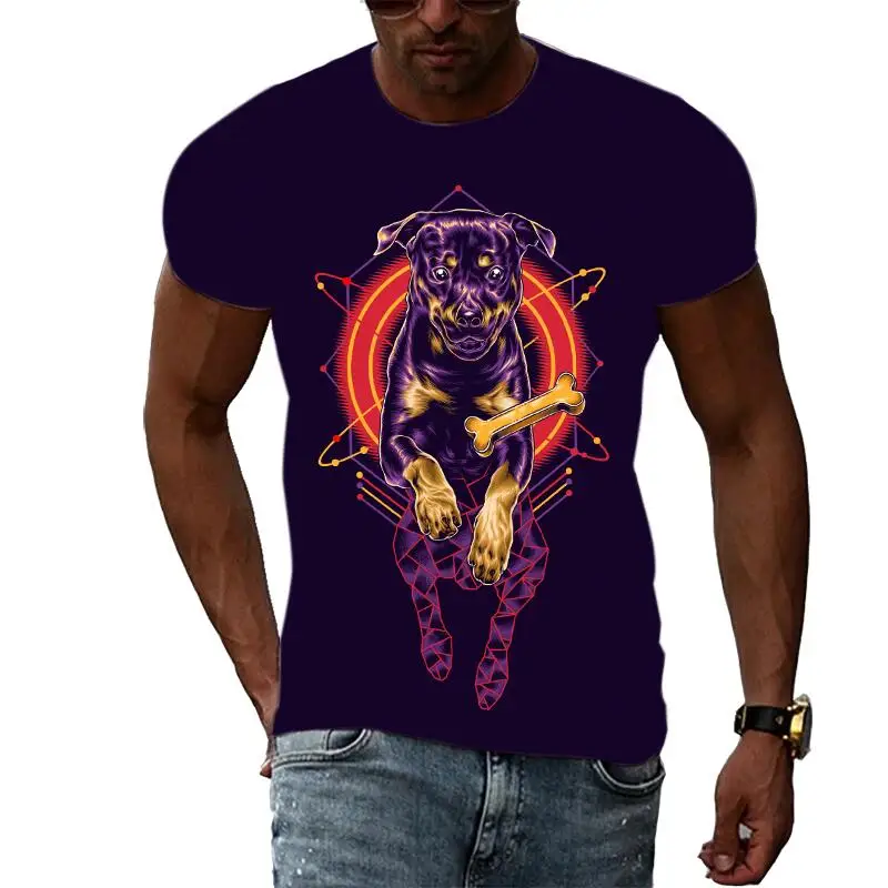 

Summer Leisure Graffiti Style Pattern Men's T-shirt Hip Hop 3D Print Personality Rod Neck Short Sleeve Tops Fashion Clothes
