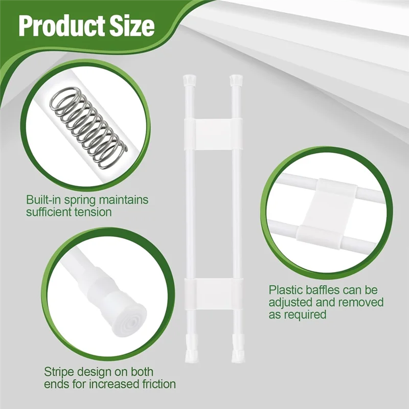 

AB13-RV Tension Rods 2 Pcs-Double Refrigerator Bars With Adjustable Length-15.7-27.6" Inch