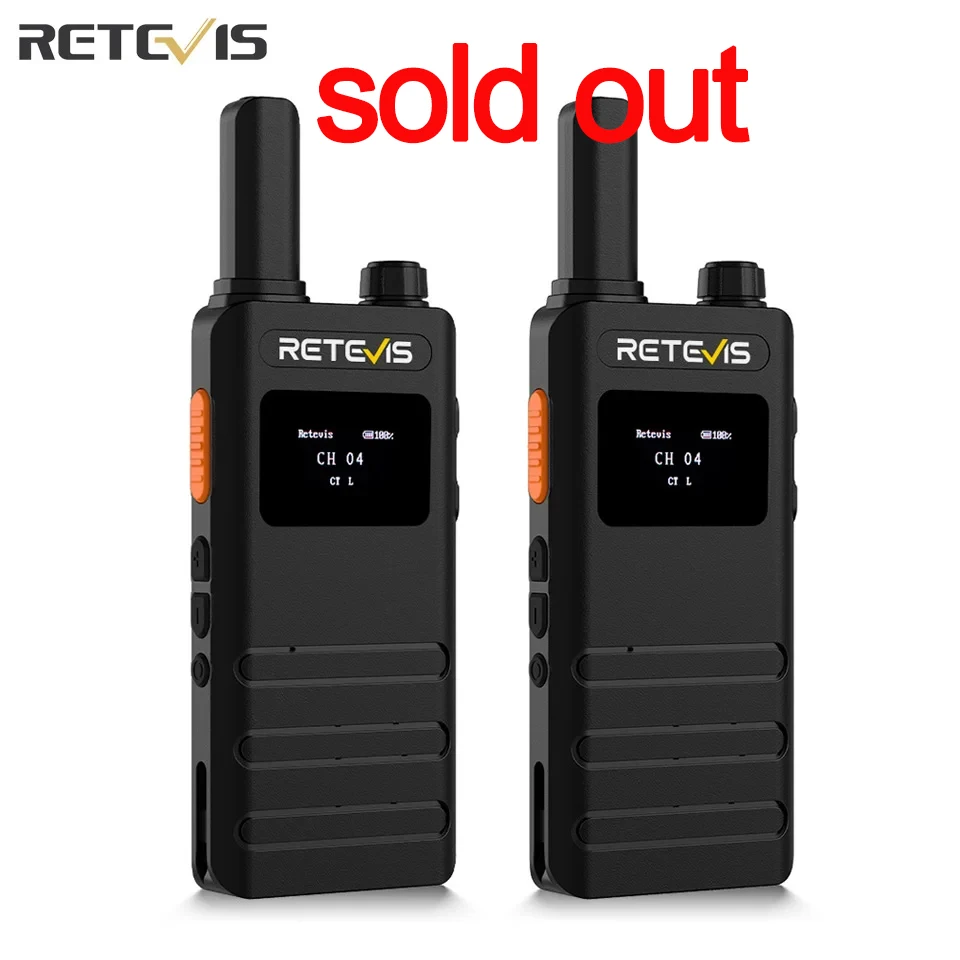 Retevis B63S (3a geração RT622) Walkie Talkie 2 peças com tela LCD Walkie-talkie ultrafino sem licença tipo C para acampamento e caminhada