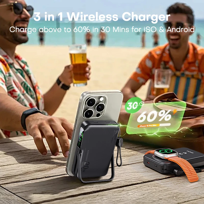 QOOVI Qi2 10000mAh Wireless Power Bank - Fast Charging Charger