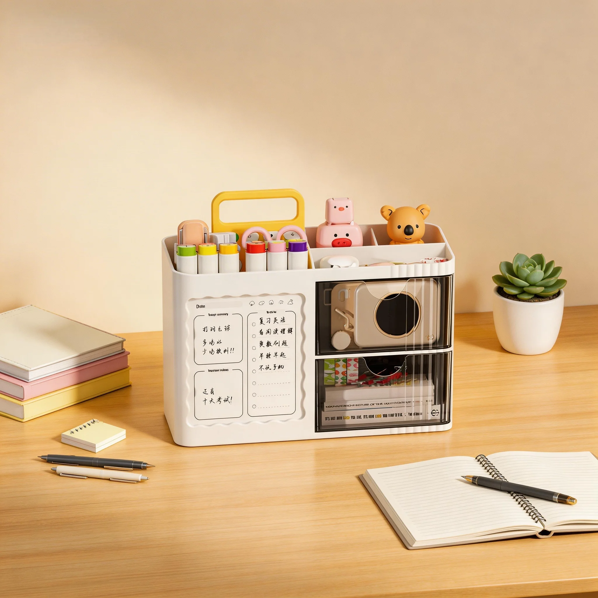 

Милый настольный органайзер с ящиками, многосекционный контейнер для косметики и канцелярских принадлежностей для детей и дома