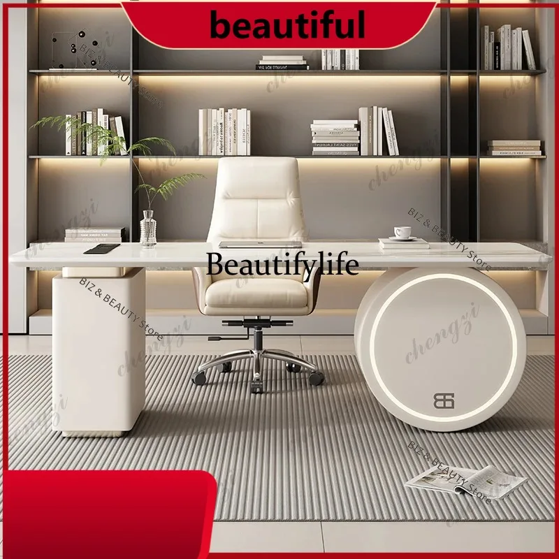 Z138 Cream Style Consult Office Desk Medical Table Reception Design Modern Office Desk Accent High Boss Office Furniture