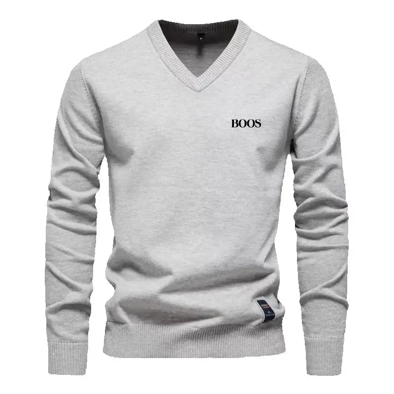 Autumn and Winter Men's High Quality V-neck Knitted Sweater New Fashionable, Casual, Warm and Versatile T-shirt Top