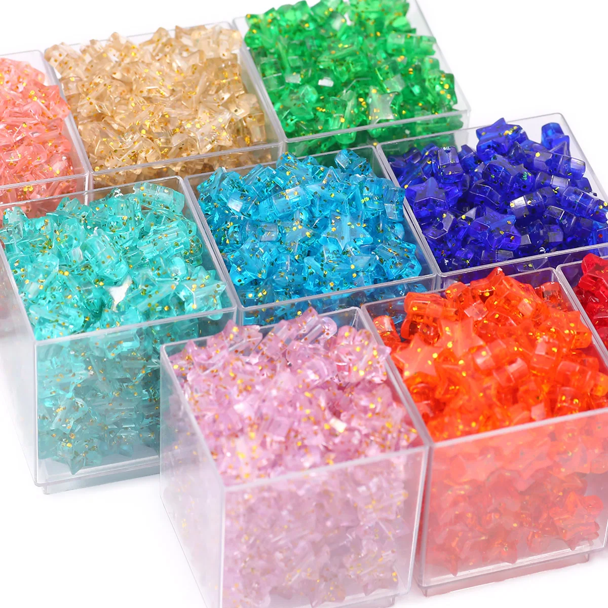 11 مللي متر خرز على شكل نجمة خماسية من الأكريليك باللون الوردي والبصل وألوان متعددة لصنع المجوهرات المصنوعة يدويًا-إكسسوارات خرز فضفاضة #6