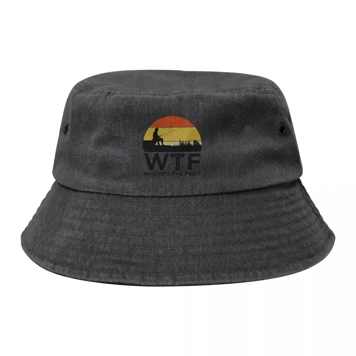 

WTF - Where's The Fish Bucket Hat Fishing cap Sun Hat For Children Sports Cap Women's Beach Visor Men's