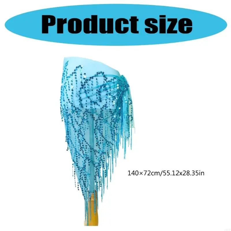 Stijlvolle tribale dansheupketen heeft kleurrijke kwastjes en ademend textiel voor professionele uitvoeringen