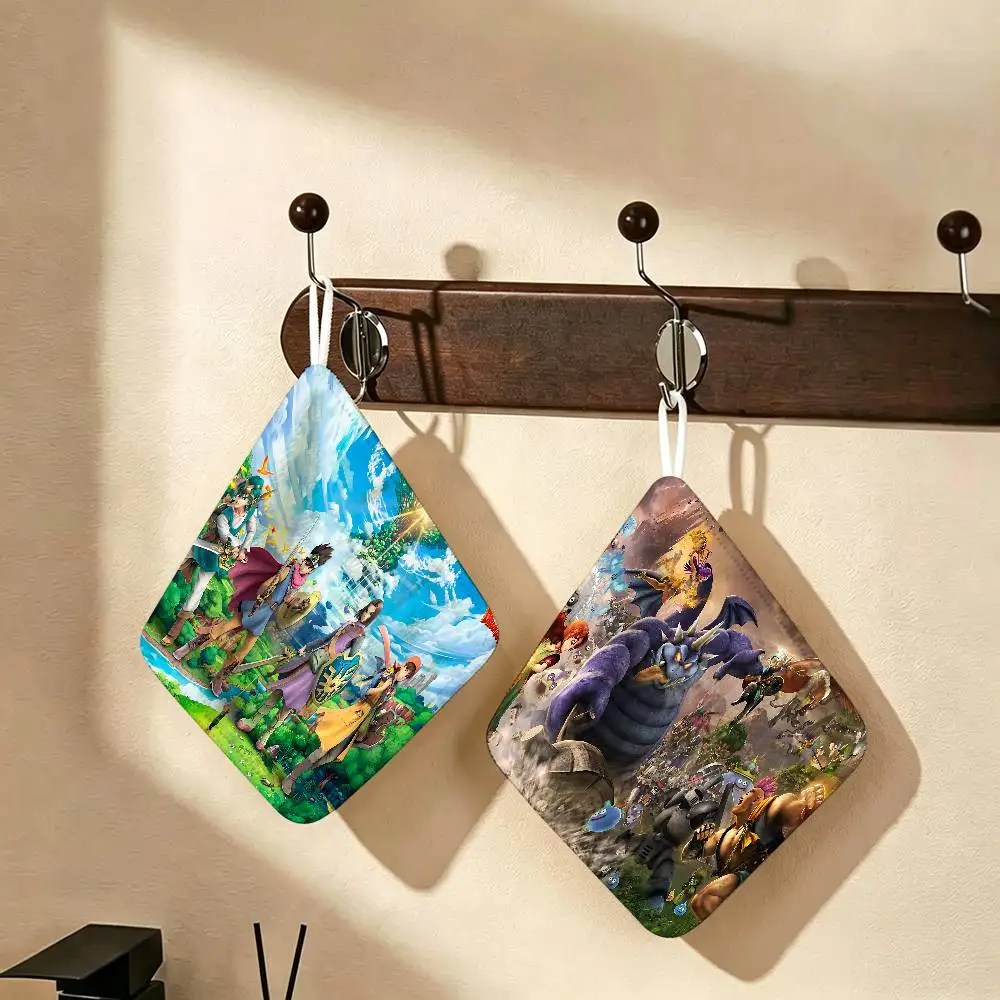 Game D-Dragon Quest Hanging Style Hand Wiping Towel, Polyester Cotton, Anti-fade for Indoor Kitchen Living Room