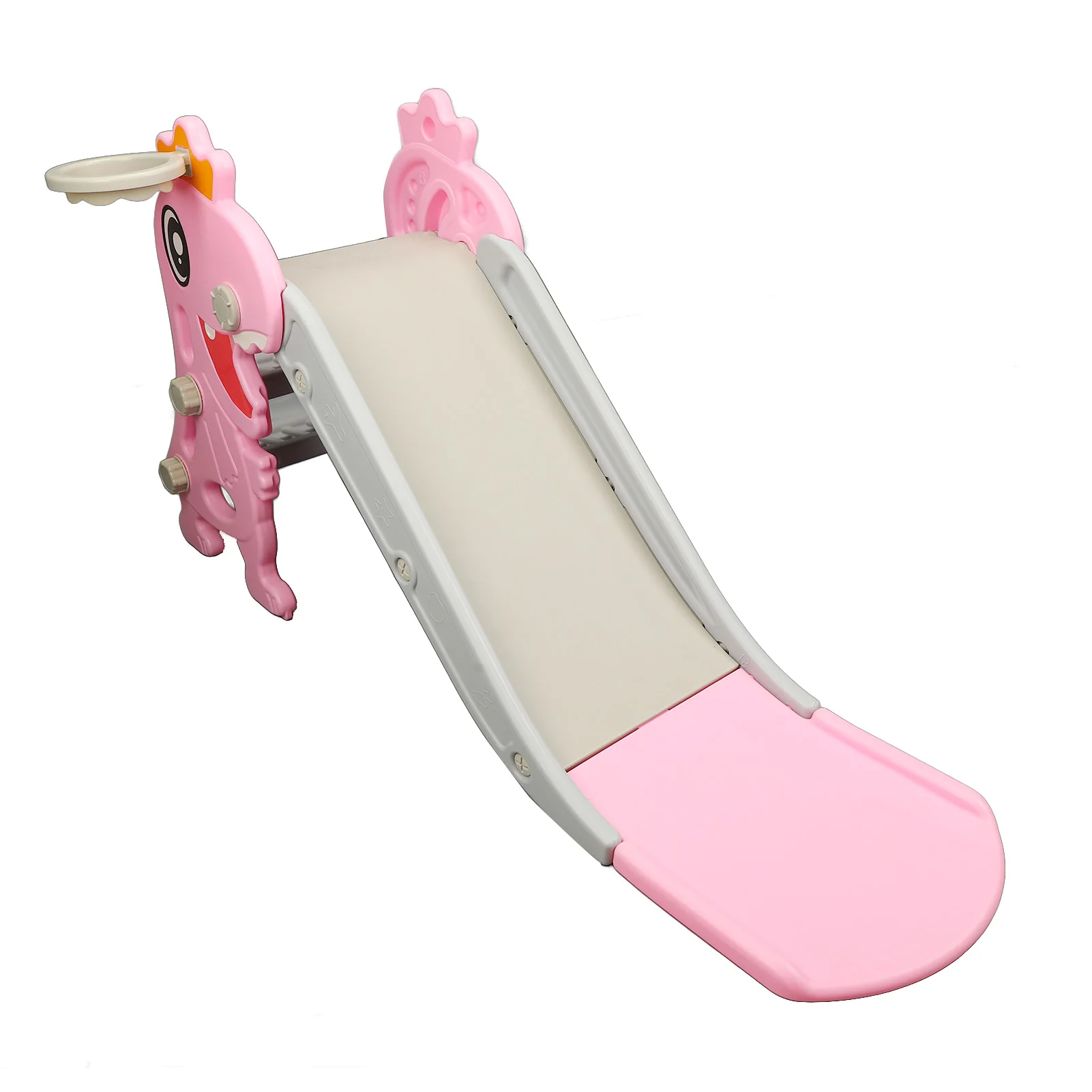 Glissière pour enfants en forme de dinosaure, escaliers antidérapants pliables, Structure Stable pour tout-petits, avec panier de basket-ball, grimpeur pour la maison