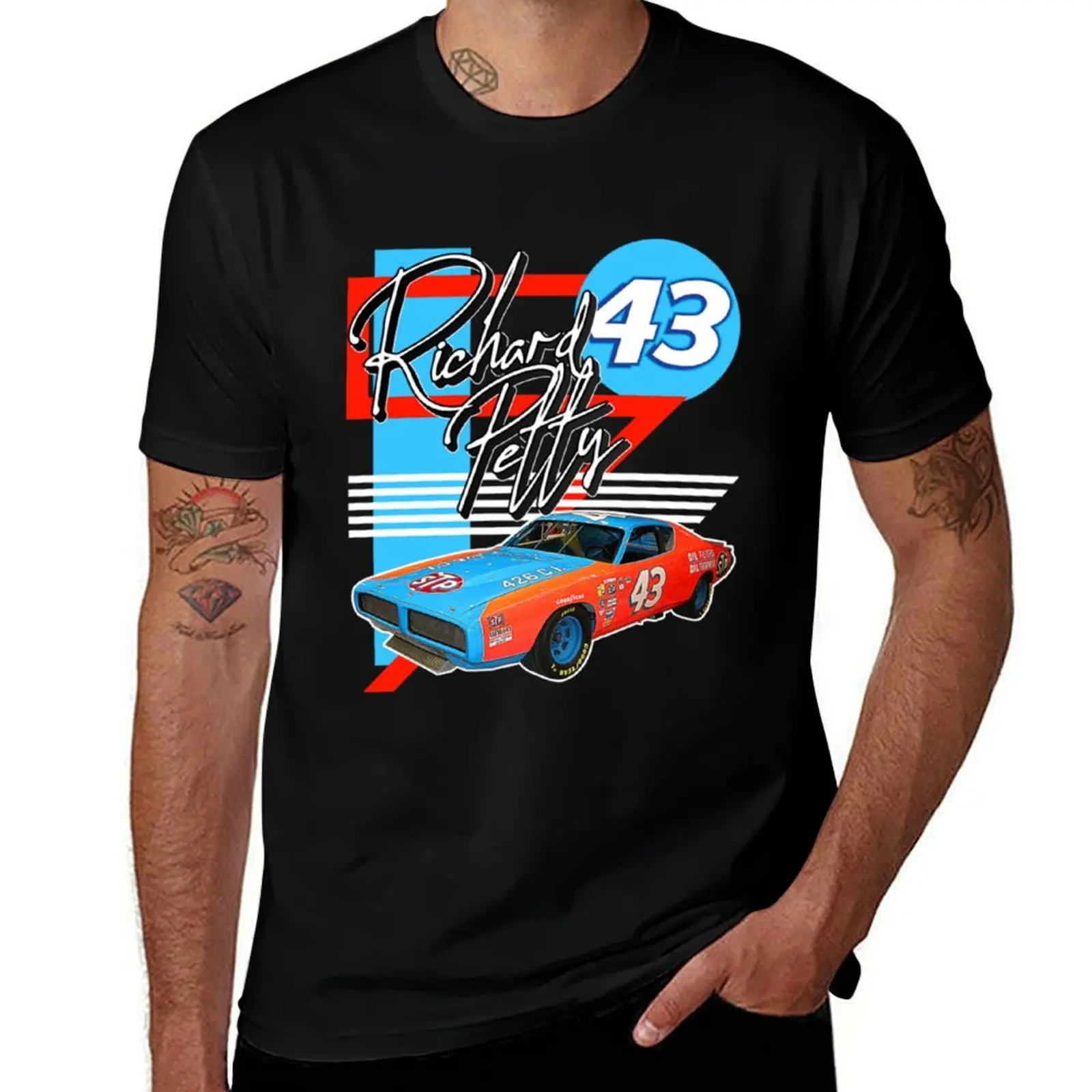 

Richard Petty Retro NASCAR Racing Fan Art T-Shirt man t shirt graphic printed t shirts for man