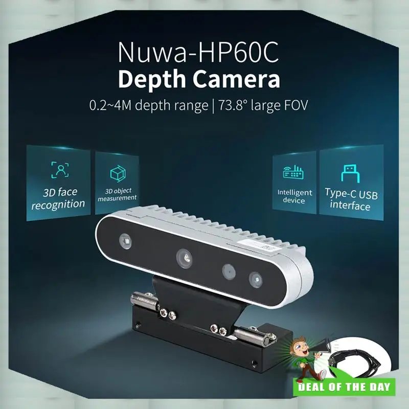 Módulo eletrônico do sensor da câmera de profundidade 3D da entrega 24 horas FOV 73.8 °   Suporte ROS1 ROS2 para robô Jetson Raspberry Pi