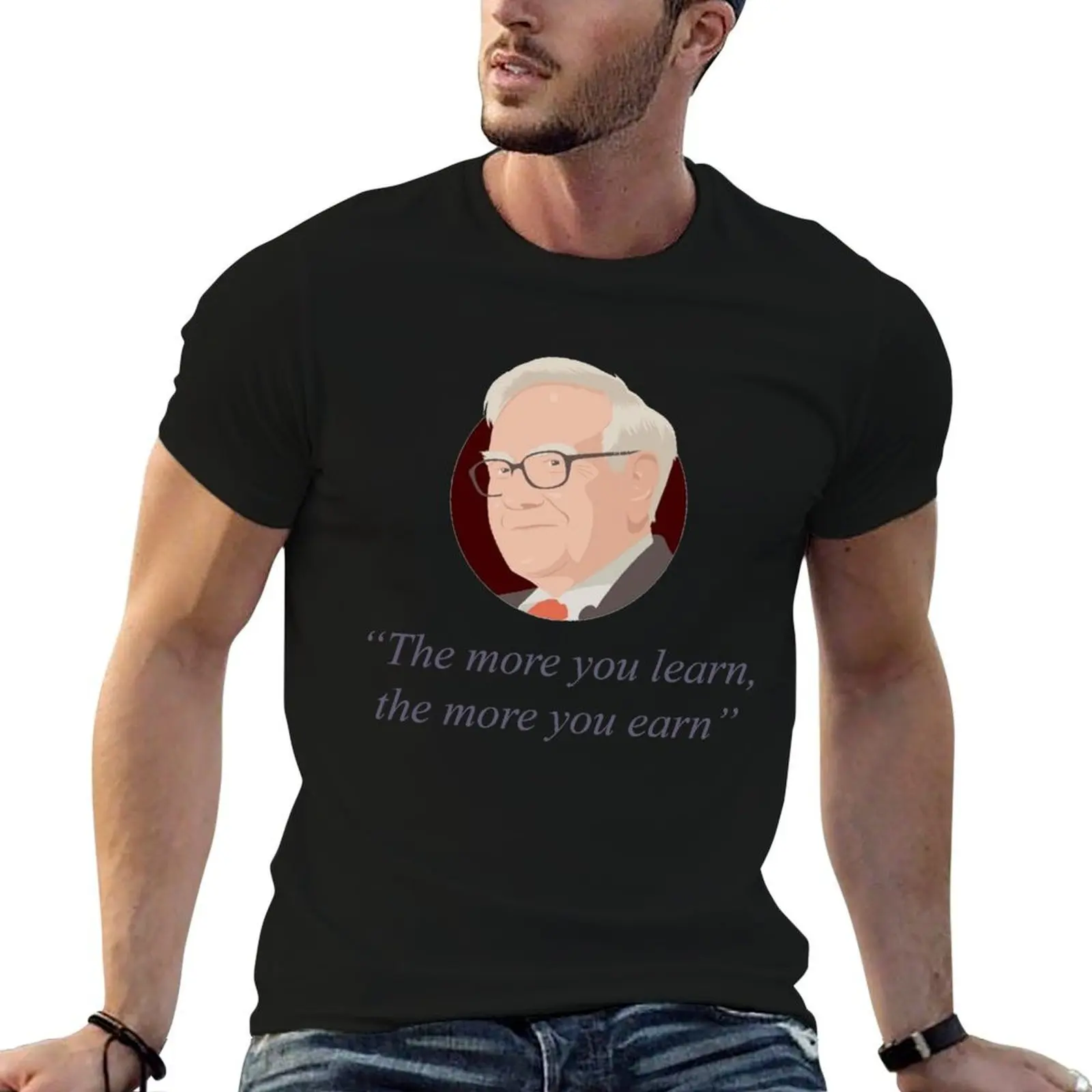 Warren Buffett quote T-Shirt graphic tee shirt anime tshirt black t-shirts for men