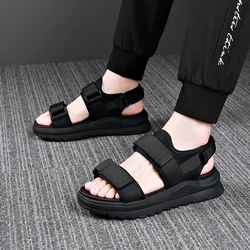 Sandals for Men Lightweight Summer Height Increase Roman Thick Trend for Driving Soft Sole Breathable Beach Shoes for Men's Wear