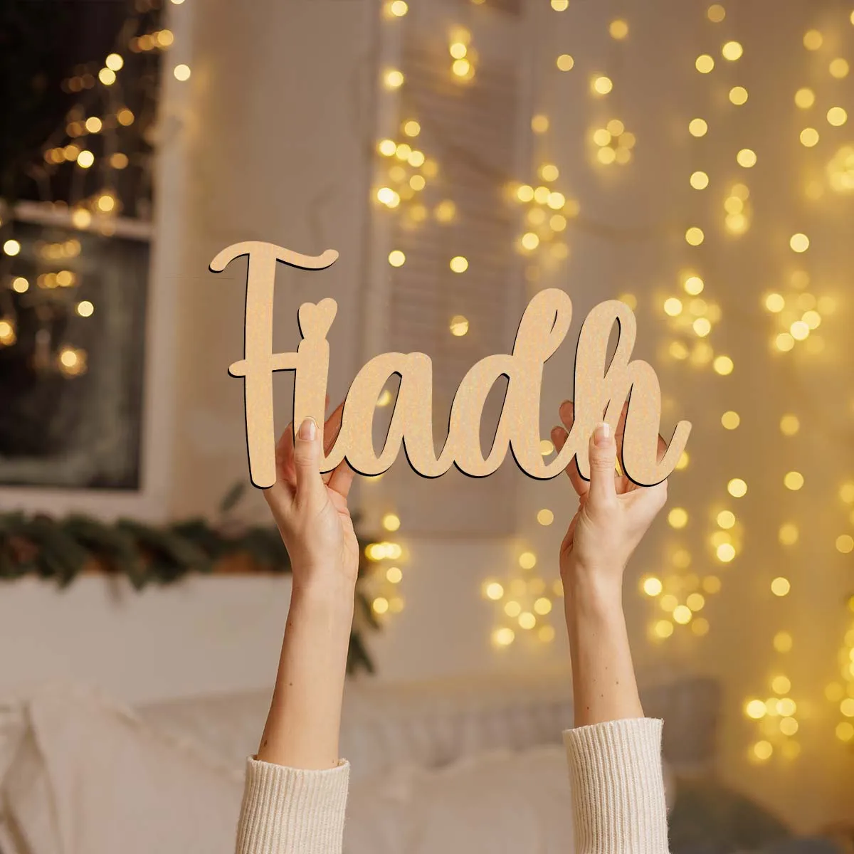 1 PC Durable Fiadlr example Customizable Name Laser-Cut Sign Wooden Decor Wood Material Durable Outdoor Sign