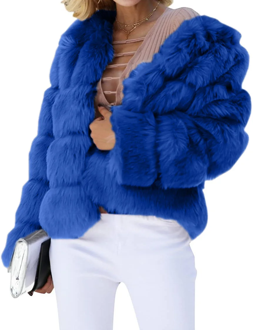 Manteau Court Fausse Fourrure Femme Hiver - usage example