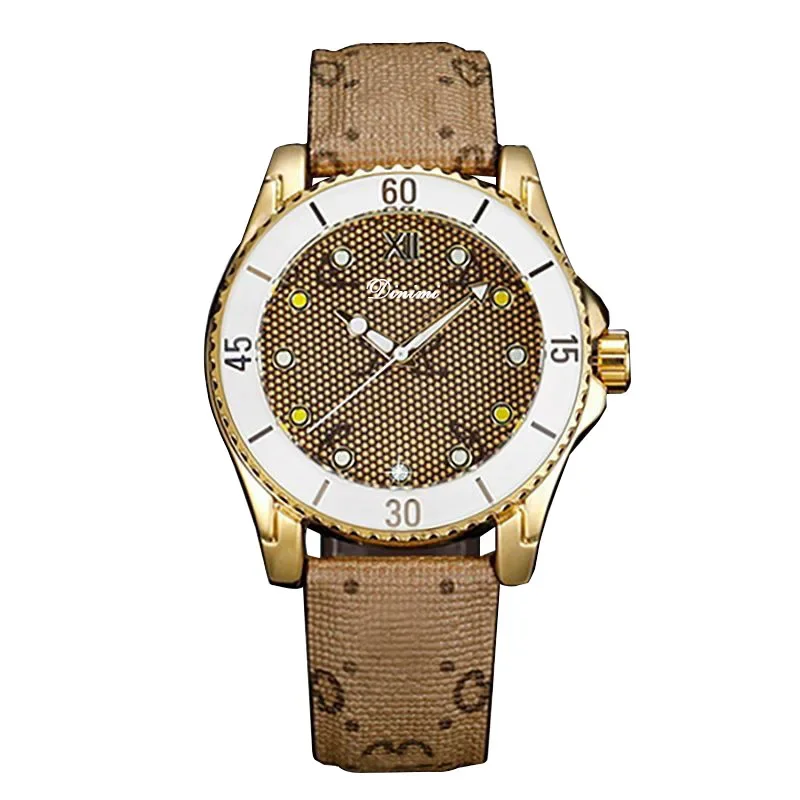 Fashion Ladies Watch Printed Leather Strap Temperament Exquisite Large Disc Brown Women Quartz Wristwatches Relojes Para Mujer